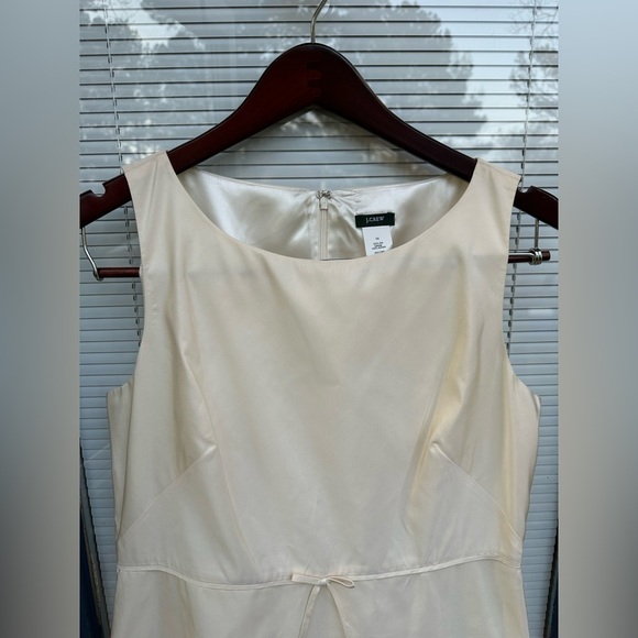J. Crew 100% silk size 14 cream with yellow tones bridal sleeveless dress - Picture 2 of 8